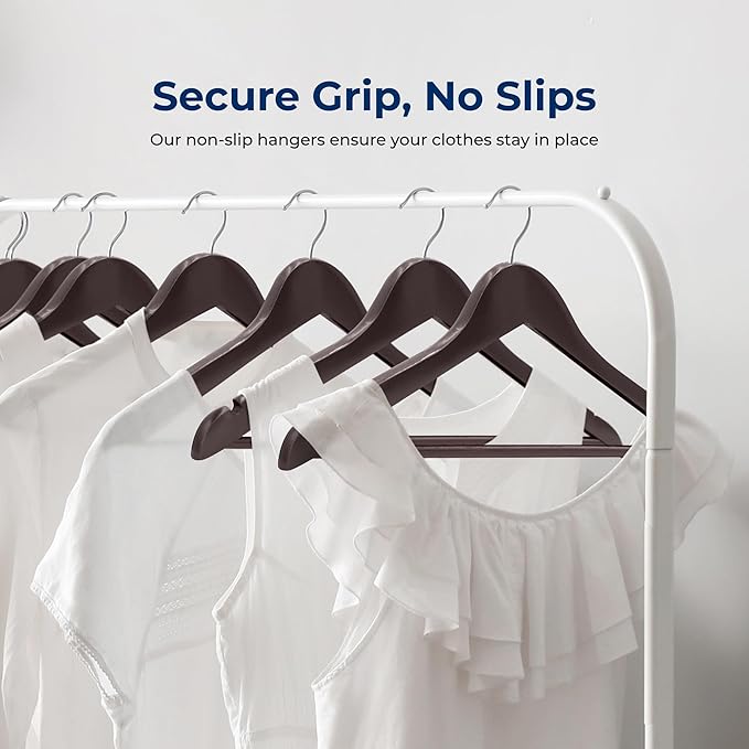 SereneLife 30 Pack Wooden Coat Hangers – Durable Suit Hangers - Image 3