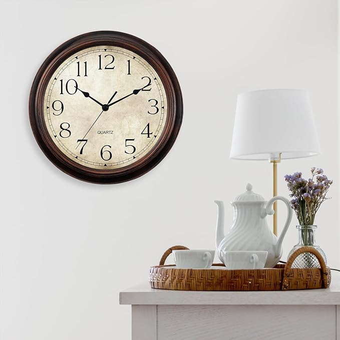 KECYET Wall Clock Battery Operated Vintage Silent Non-Ticking Analog Wall - Image 8