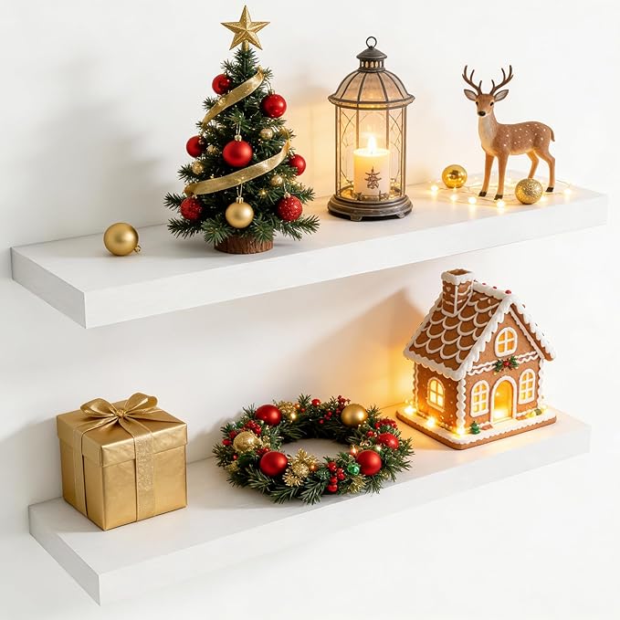 36 Inch Floating Shelves for Wall, 8 Inch Deep Floating Shelf for Storage & by Axeman