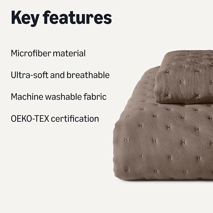 Amazon Basics Brushed Microfiber Quilt Set, Extra Soft - Image 2