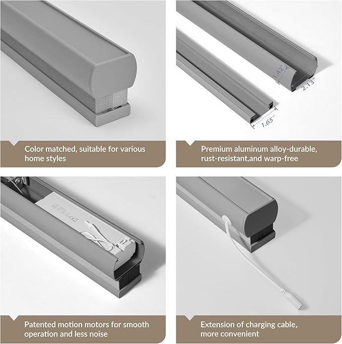 Boolegon Motorized Blinds with Remote, 100% Blackout Smart Blinds, Automatic - Image 4