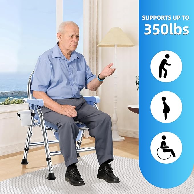 4 in 1 Folding Bedside Commode Chair - Image 5