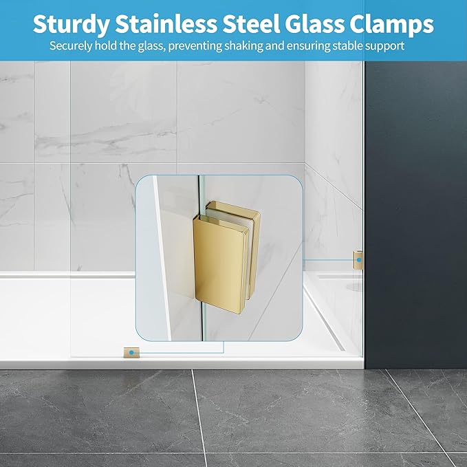 Shower Glass Panel, 30.5" W x 78.75" H Fixed Shower Screen Panel - Image 3