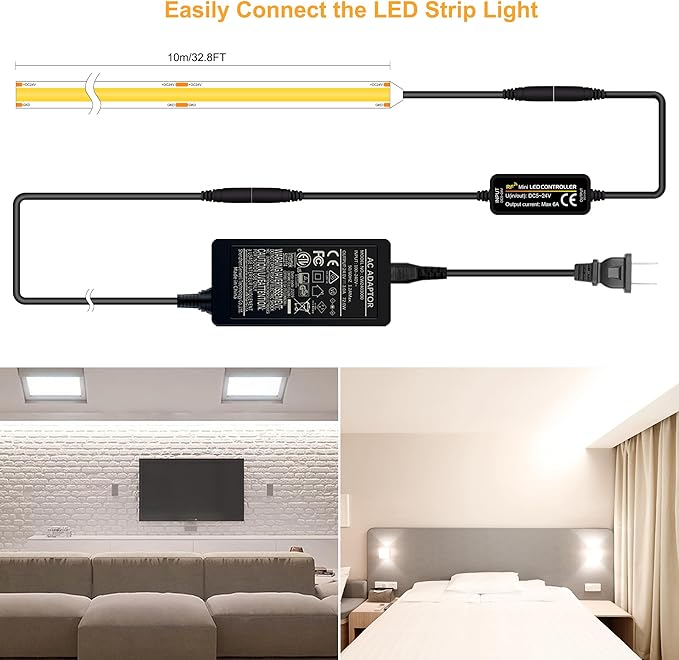 COB LED Strip 32.8ft, Dimmable Strip Lights, 6000K Daylight Super Bright LED - Image 3