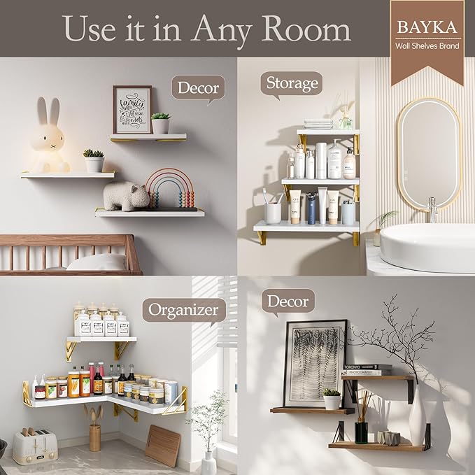 BAYKA Wall Shelves for Bedroom Decor, Floating Wall Shelves for Living Room - Image 6