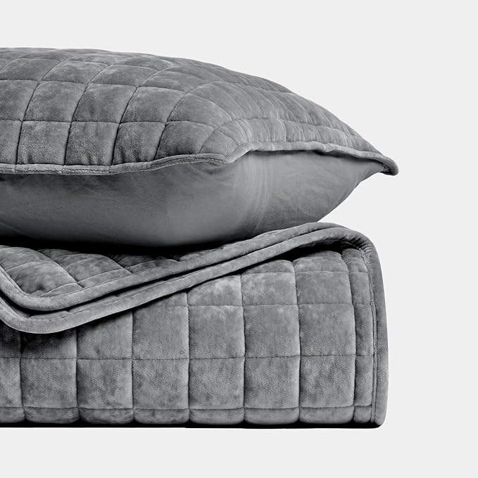 RECYCO Luxury Velvet Quilt Set Full Queen Size Bedding Sets, Ultra Soft Velvet - Image 5