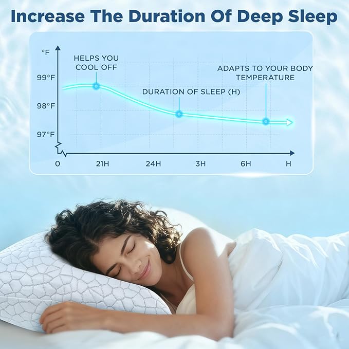 Side Sleeper Pillow for Side and Back Sleepers -Cooling Cervical Neck Pillows - Image 8