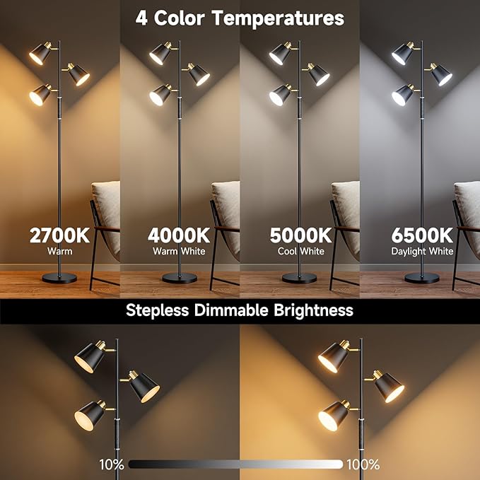 LED Tree Floor Lamp, 2500LM Super Bright Standing Lamp - Image 2