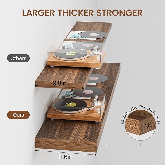 Heimlove 48W x 12D Long Floating Shelf, 12 Inch Deep Floating Shelves - Image 4
