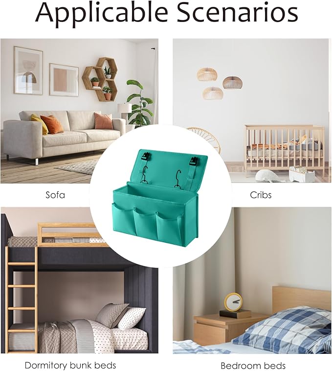 LASAMOLL Bedside Caddy Bedside Storage Organizer, Bed Caddy - Image 5
