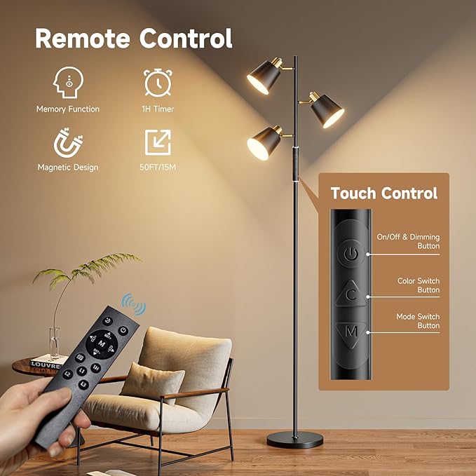 LED Tree Floor Lamp, 2500LM Super Bright Standing Lamp - Image 6