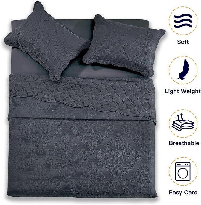 CHIXIN Bedspread Coverlet Quilt Set Full Size - Image 3