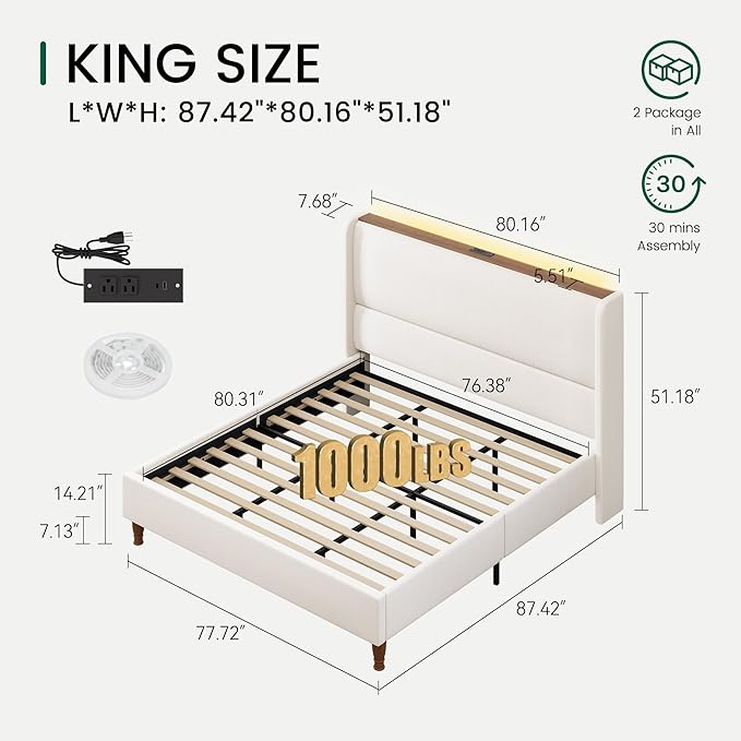 LARMACE King Size Bed Frame - Image 2