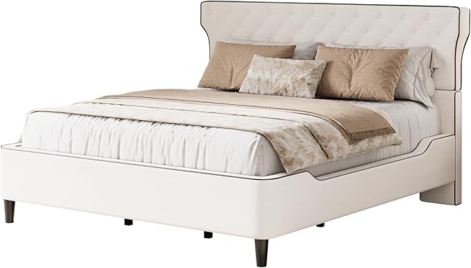 Christopher Knight Home Salus Linen Upholstered Queen Size Bed Frame - Image 5