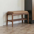 Black Walnut Shoe Bench Assembled, Solid Wood Shoe Rack Bench by Vadisun
