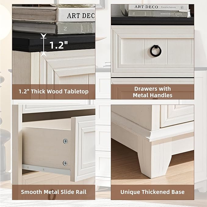 Farmhouse 4 Drawer Dresser for Bedroom, Rustic Wood Dresser - Image 5