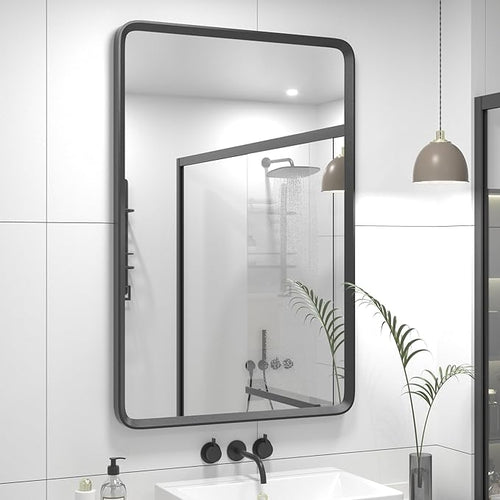 24x36 Black Matte Bathroom Mirror by GOLOMO