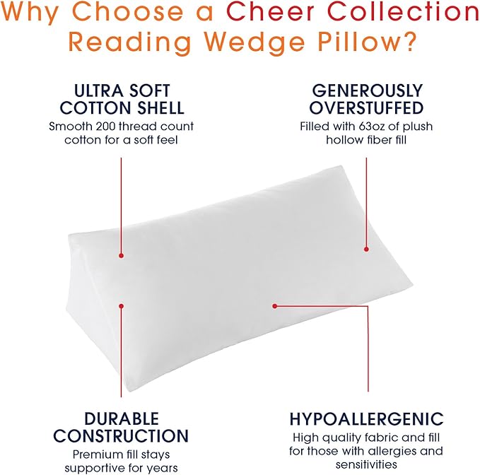 Cheer Collection Ultra Plush and Comfortable Wedge Pillow - Image 5