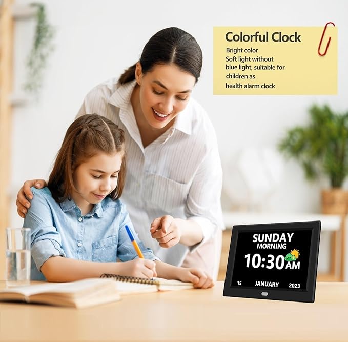MRCHYDZ 10 Inch Clock with Day and Date - Image 2