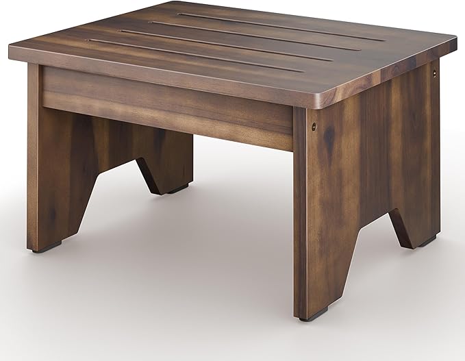 HOLANA 9” Acacia Wooden Foot Stool 300LBS Weight Capacity by HOLANA
