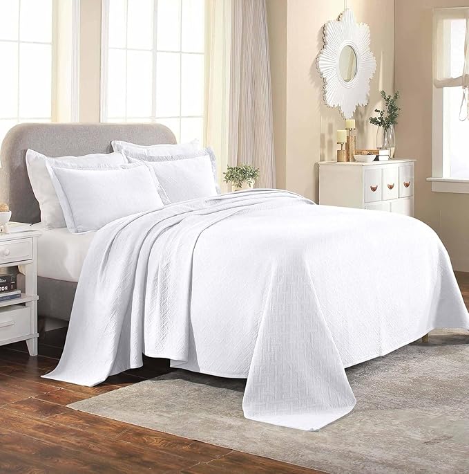 Superior 100% Cotton Basket Weave Bedspread by SUPERIOR