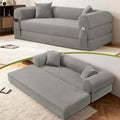 80" Convertible Sofa Bed, Corduroy Folding Sleeper Sofa Bed Queen by GJQFurniture