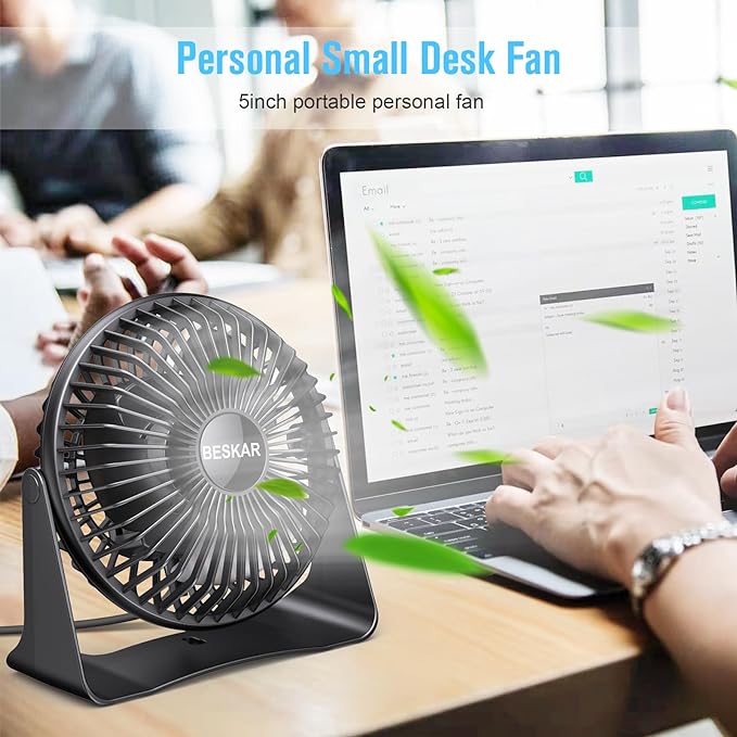 BESKAR USB Small Desk Fan, Portable Fans - Image 3