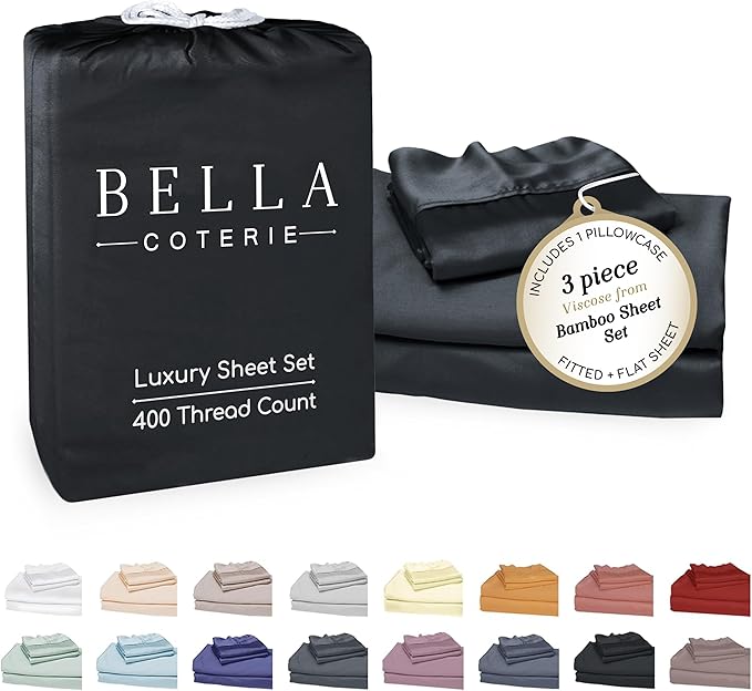Bella Coterie Luxury Bamboo Viscose Twin XL Size Sheet Set | 100% Organically by BC