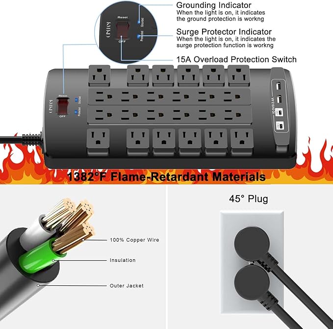 Surge Protector Power Strip - Image 6
