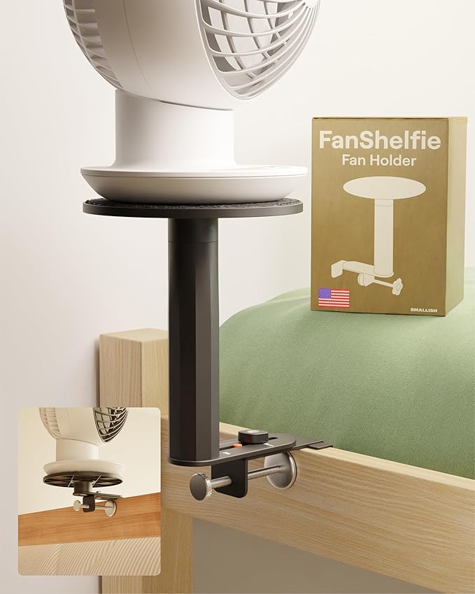 FanShelfie Adjustable Fan Holder by Smallish