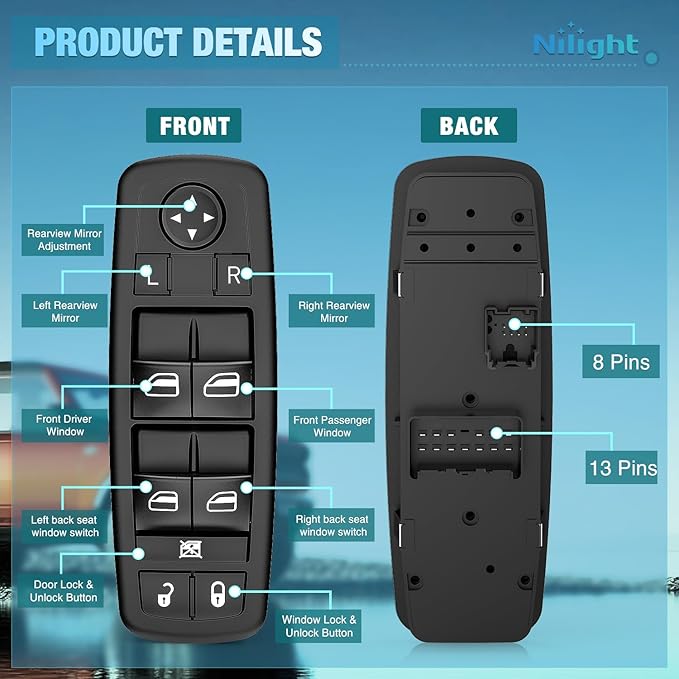 Nilight Master Power Window Switch Compatible - Image 2