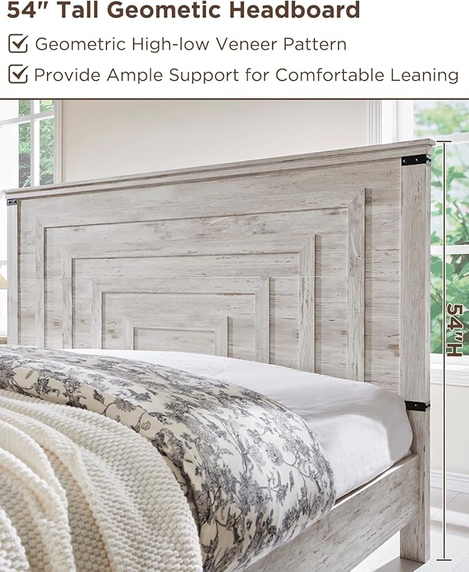 T4TREAM Farmhouse Queen Size Bed Frame - Image 5
