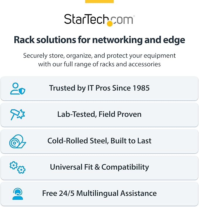 StarTech.com 2U Wall Mount Network Rack - 14 in Deep - 19" Patch Panel Bracket - Image 8