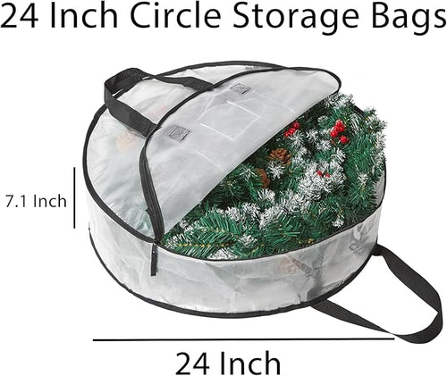 2 Pack Wreath Storage Bag, Christmas Decoration Garland Container, 24 Inch - Image 2