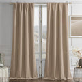 Joydeco Toffee Brown Velvet Curtains 72 Inches 2 Panels, Luxury Thermal by JOYDECO