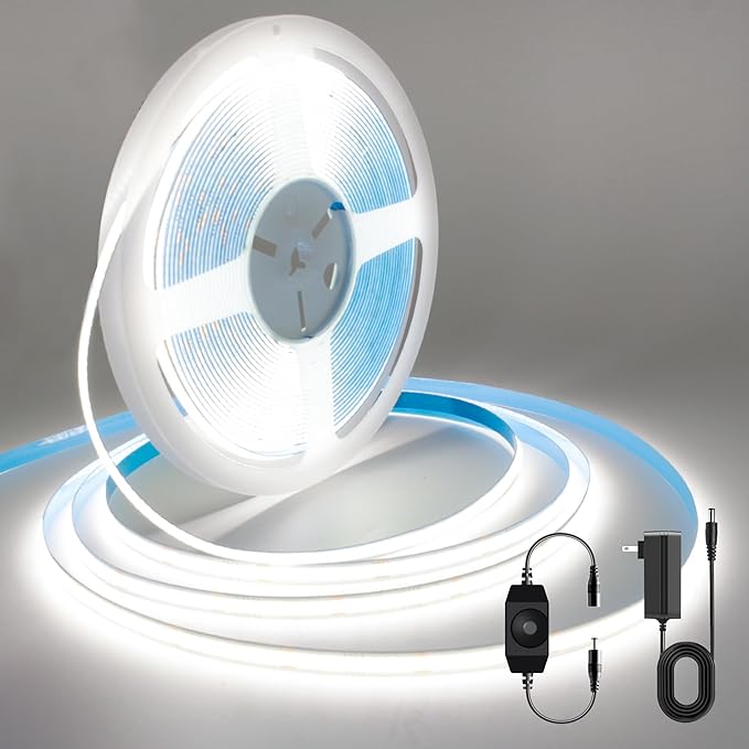 COB LED Strip, Daylight White 6000K LED Light Dimmable LED Strip, 8mm Width by AUZIWECOBLEDStripLights