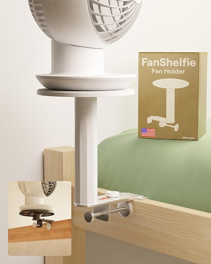 FanShelfie Adjustable Fan Holder by Smallish