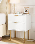Masupu Nightstand with Charging Station, Mid-Century Modern Bedside Table with by Masupu