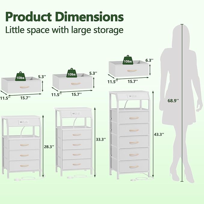 Furnulem 5 Drawers Dresser - Image 9