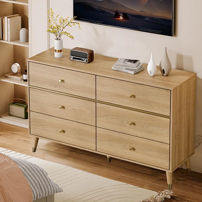 6 Drawer Dresser, Wooden Bedroom Drawer Dresser - Image 5