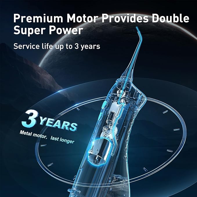 COSLUS Water Dental Flosser Teeth Pick: Portable Cordless Oral Irrigator 300ML - Image 9