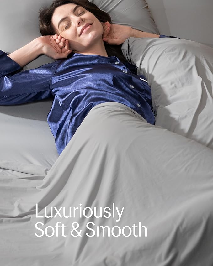 REST® Evercool®+ Top Sheet, Full/Queen Size, Light Gray - Image 3