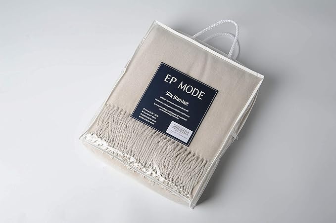 EP Mode Fringed Mulberry Silk Throw Blanket - Image 7