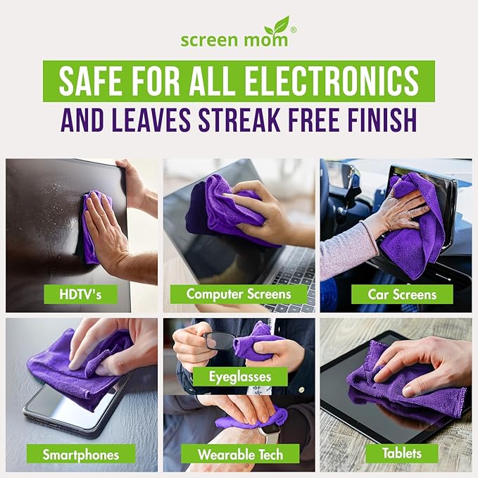 Screen Cleaner Spray and Microfiber Cloth 2-Pack by Screen Mom-Screen Cleaner - Image 3