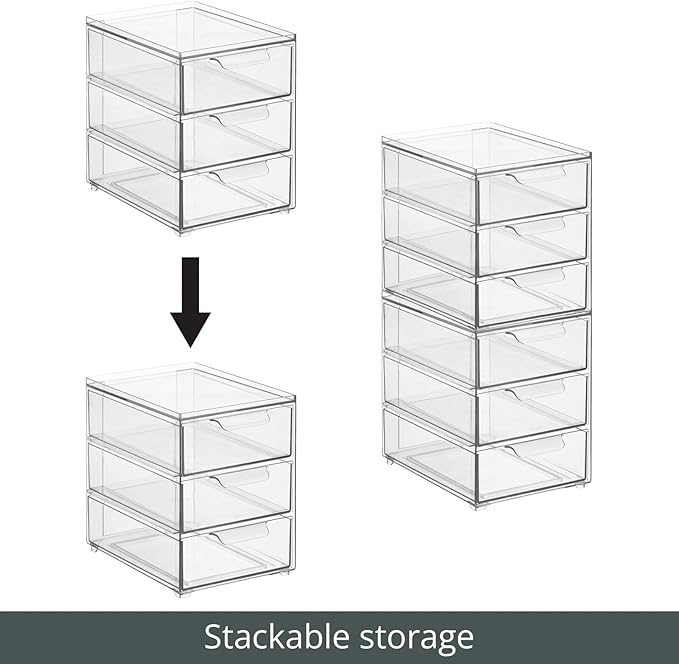 mDesign Plastic Stackable Organizer - Image 4