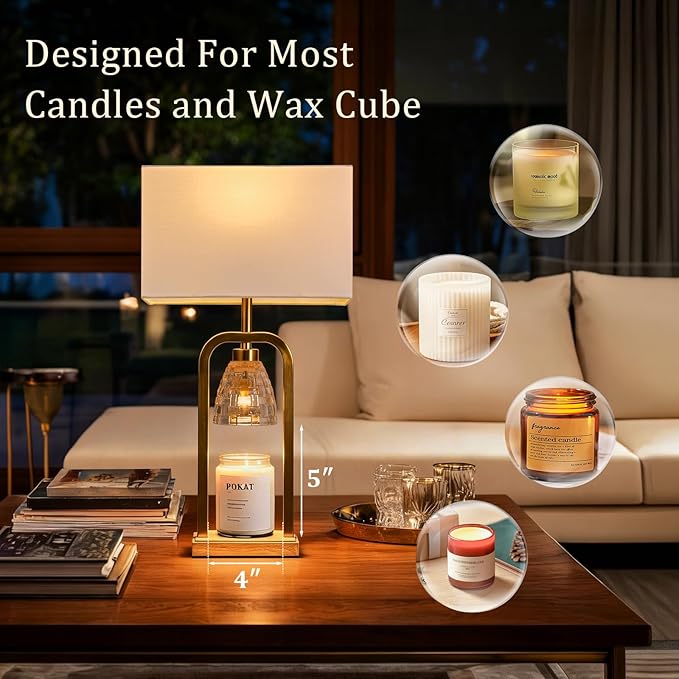 PoKat Gold Table Lamps for Bedroom - Image 4