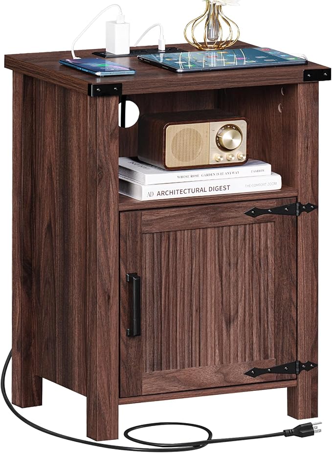 Joaxswe Night Stand, 18 Inch Farmhouse Nightstand - Image 8