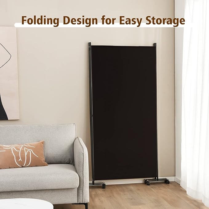 GOFLAME 3 Panel Folding Room Divider, 6FT Rolling Privacy Screen - Image 6