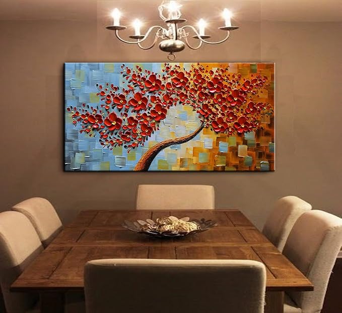 YaSheng Art -handpainted Texture Flowers Contemporary Art Oil Painting On - Image 7