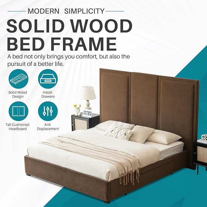 YUHUASHI King Size Bed Frame - Image 5
